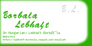 borbala lebhaft business card